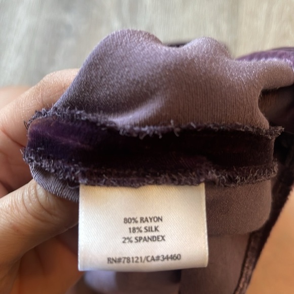 EILEEN FISHER Velvet Tank Top Purple Silk Blend Womens Size Small - Picture 5 of 6